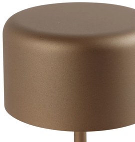 LED Candeeiro de mesa moderno castanho recarregável - Poppie Candeeiro de mesa moderno castanho recarregável - Poppie Moderno