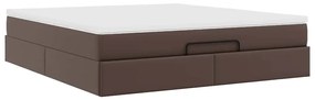 Estrutura de cama otomana com colchão 180x200 cm castanha