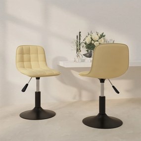 vidaXL Cadeiras de jantar giratórias 2 pcs veludo cor creme