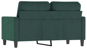 Sofá de 2 lugares 120 cm veludo verde-escuro