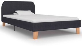 280866 vidaXL Estrutura de cama em tecido 90x200 cm cinzento-escuro