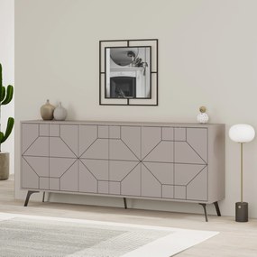 Aparador "Dune" - 184x77.4x35 cm - Moka Claro - Design Moderno e Sofis