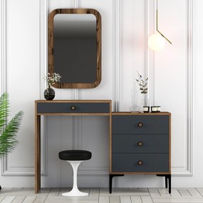 Cômoda Lizbon500 – Nogueira/Antracite – 124x84,7x40 cm