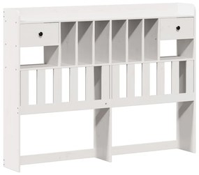Cama com estante sem colchão 140x190 cm pinho maciço branco