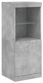 Aparador com luzes LED 41x37x100 cm cinzento cimento
