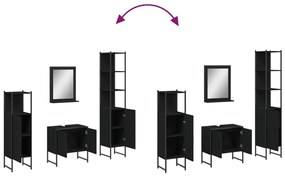 4 pcs conjunto móveis casa de banho derivados de madeira preto