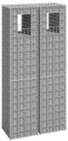 Postes/cestos gabião 2 pcs 40x40x180 cm ferro