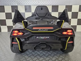 Carro elétrico para crianças LAMBORGHINI AUTÉNTICA 12V, Pneus Borracha, Assento pele, Luzes CINZA METÁLICO