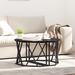 Mesa de Centro vidaXL Preta de Carvalho 80x80x42 cm em Madeira de Engenharia