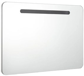 Armário espelhado para casa de banho com LED 80x9,5x55 cm