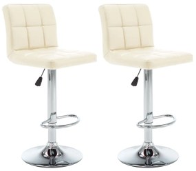 323637 vidaXL Bancos de bar 2 pcs couro artificial cor creme