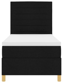 Cama Box Spring com Colchão Preta 80x200 cm Tecido
