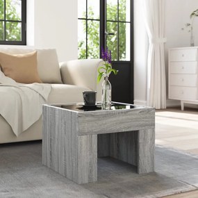 Mesa de centro luzes LED Infinity 40x40x30 cm cinzento sonoma