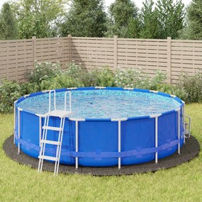vidaXL Pano para chão de piscinas Ø550 cm poliéster geotêxtil cinza