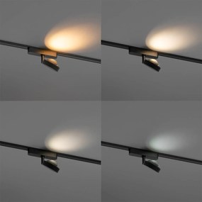 Foco Moderno Preto para Sistema de Trilho Monofásico com LED Rotativo e Inclinável - Magnetic Lance Moderno