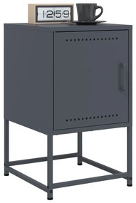 vidaXL Mesas de cabeceira 2 pcs 36x39x60,5 cm aço antracite