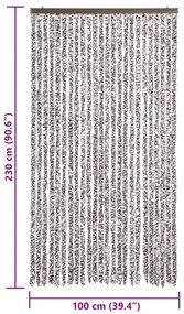 Cortina anti-insetos 100x230 cm chenille castanho e bege