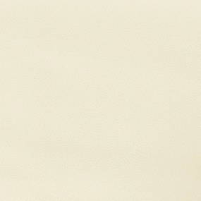 Estrutura de cama 140x190 cm couro artificial cor creme