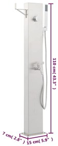 Duche de jardim com torneira 110 cm aço inoxidável