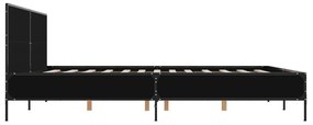 Estrutura de cama 200x200 cm derivados de madeira/metal preto