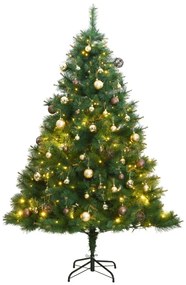 vidaXL Árvore Natal artificial articulada c/ 150 luzes LED+bolas 150cm
