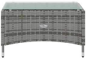 16 pcs conjunto lounge de jardim c/ almofadões vime PE cinzento