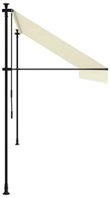 Toldo retrátil 400x150 cm tecido e aço cor creme