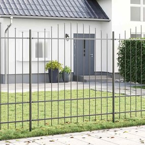 vidaXL Cerca de Jardim Cinza com Topo em Arco, 3,4 x 1,75 m, Feita de Aço