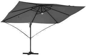 Guarda-Sol Cantilever Roma da com LEDs, Antracite, 352x251x265 cm, em
