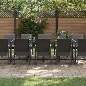Conjunto de Jantar para Jardim de 18 Peças com Almofadas em Aço e Text