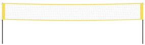 Rede de badminton 600x155 cm tecido PE amarelo e preto