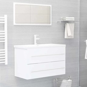 vidaXL 2 pcs conjunto de móveis de casa de banho contraplacado branco