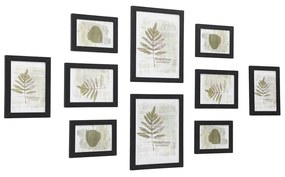 Conjunto de 10 molduras para fotos SONGMICS - Duas de 20 x 25 cm (8" x 10"), Quatro de 13 x 18 cm (5" x 7"), Quatro de 10 x 15 cm (4" x 6"), Preto RPF310H