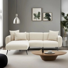 Sofá de Canto Side – Creme – 252x77x82 cm