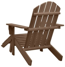 Cadeira de jardim com otomano madeira castanho