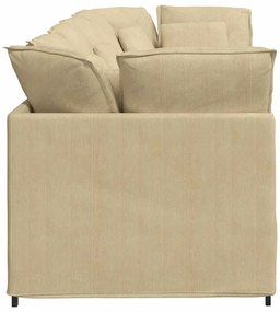 Sofá modular com almofadas tecido corduroy verde cinzento