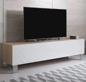 Mueble TV modelo Leiko H2 (160x42cm) color sonoma y blanco con patas d