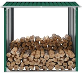 Abrigo para arrumação de troncos aço 172x91x154 cm verde