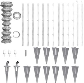 Cerca de arame com postes/espetos 25x0,8 m aço galvanizado