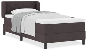 Cama Box Spring vidaXL com Colchão Marrom Escuro 100x200 cm Tecido