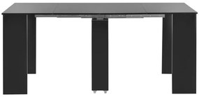 Mesa de jantar extensível 175x90x75 cm preto brilhante