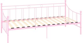 Estrutura sofá-cama 90x200 cm metal rosa