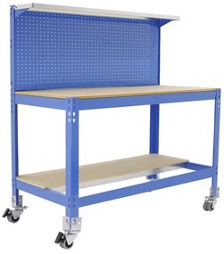 Bancada de Trabalho SIMONWORK MOBILE BT3 1500 AZUL/MADEIRA Casa, Escritório, Garagem, Oficina Capacidade 120 Kg Dimensões 1520x1510x610 mm