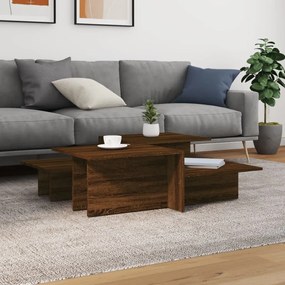 vidaXL Mesas de centro 2 pcs derivados de madeira carvalho castanho