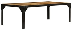 vidaXL Mesa de centro madeira de mangueira maciça áspera e aço 110 cm