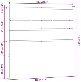 Cabeceira de cama 100cm derivados madeira/aço carvalho castanho