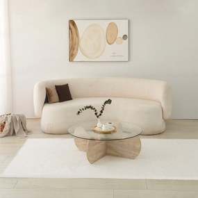 Mesa de Café Himalayas - Travertino - Diâmetro 90 cm, Altura 30 cm
