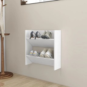 vidaXL Sapateira de parede 60x18x60 cm contraplacado branco