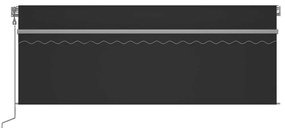Toldo automático c/ estore/LED/sensor vento 4,5x3 m antracite