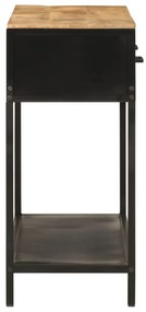 Armário consola 100x35x76cm madeira de mangueira maciça e ferro